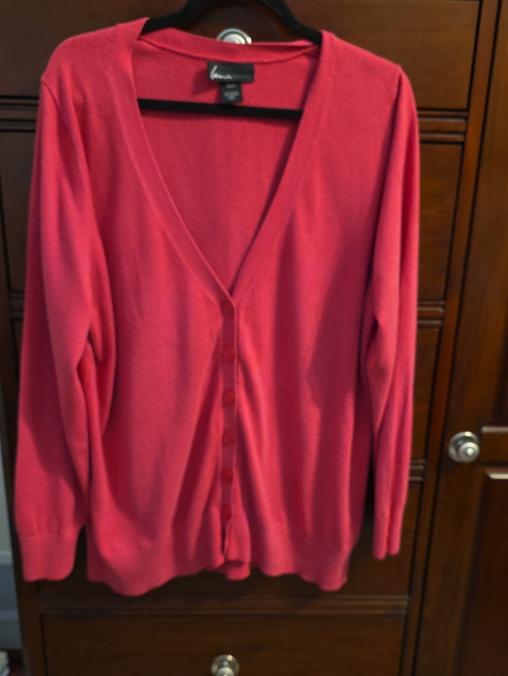 Lane Bryant Coral Pink V-Neck Button Cardigan